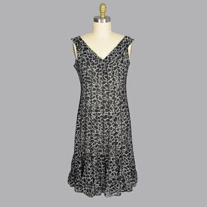 SANDRA DARREN ANIMAL PRINT SEAMED V-NECK DRESS
